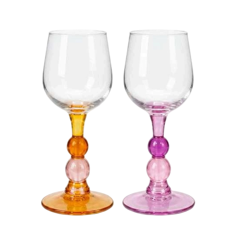 Bubble Stem Wine Glass Set
