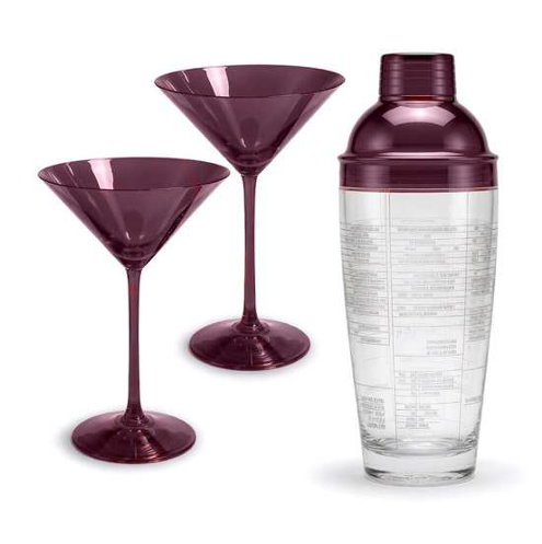 Burgundy Martini Cocktail Set
