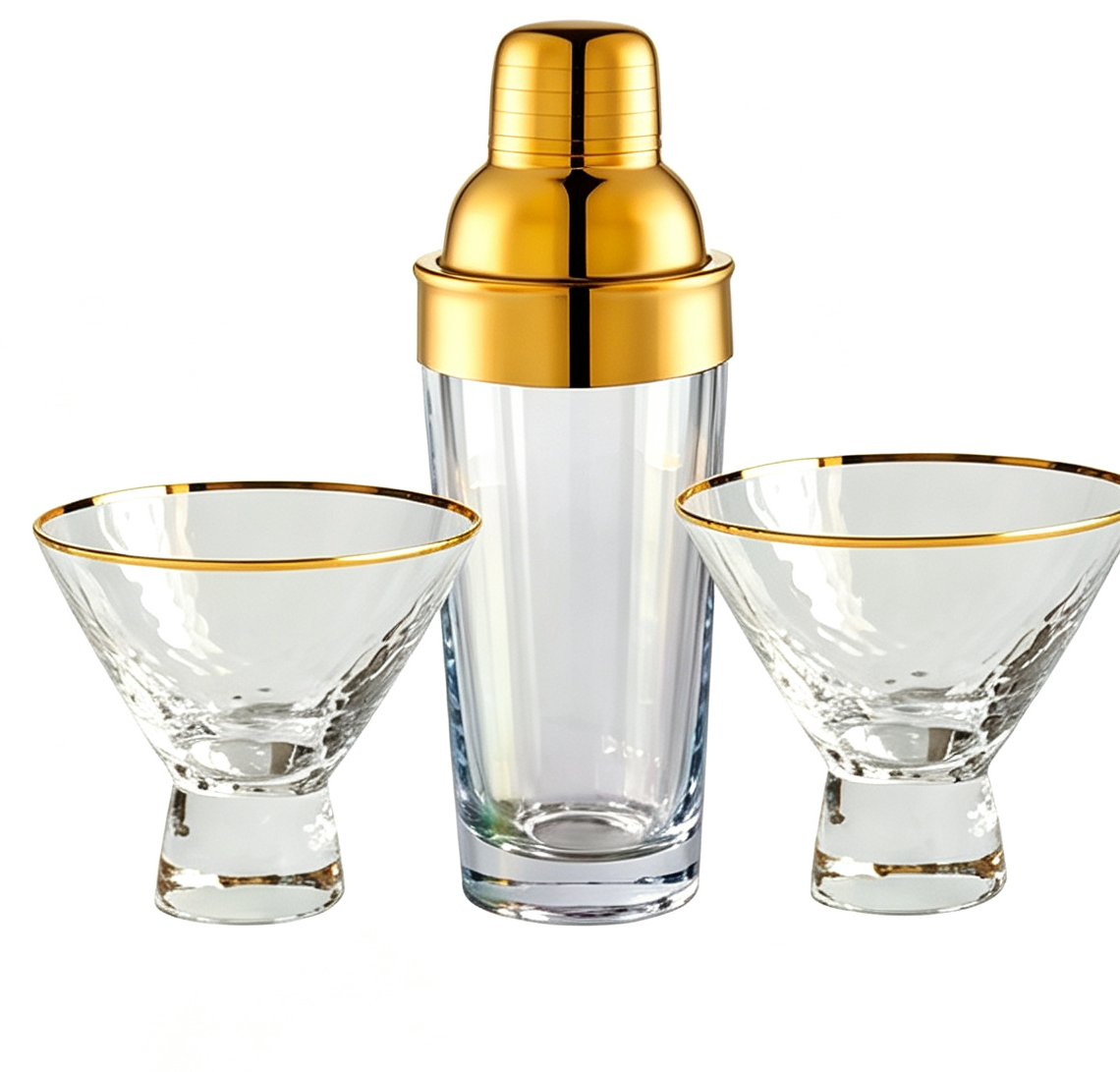 Iridescent & Gold Cocktail Set