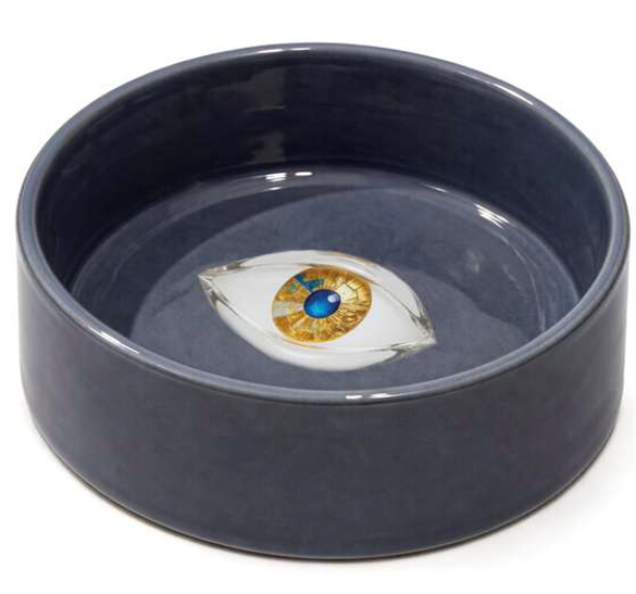 Navy Evil Eye Pet Bowl