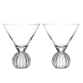 Ribbed Globe Martini Glass Set