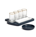 Gold Rim Shot Glass Tray Set